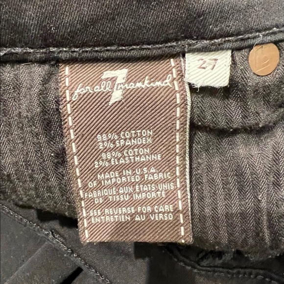 7 for all Mankind Black Jeans Size 27 - Picture 4 of 4